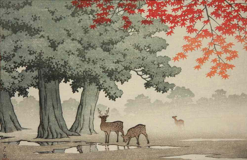 Appraisal: JAPANESE WOODBLOCKS BY HASUI - Including 'Nara Park' from the