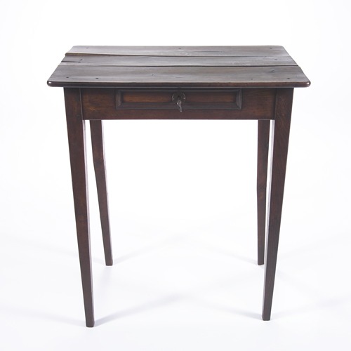 Appraisal: Early th c side table with tapered legs and single