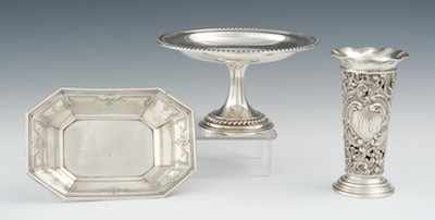 Appraisal: Three Sterling Silver Table Articles by Dominick Haff International Sterling