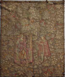 Appraisal: French Tapestry th c of lovers spinning in a garden