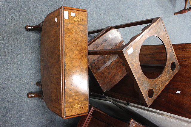 Appraisal: A VICTORIAN BURR WALNUT VENEERED SUTHERLAND TABLE with fluted turned