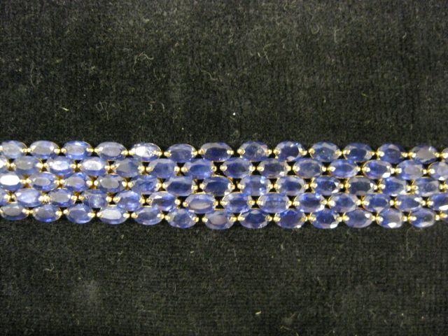 Appraisal: Sapphire Bracelet five rows of stunning blue gems totaling carats