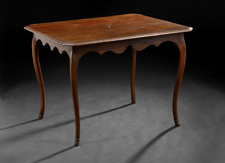 Appraisal: Provincial Louis XV-Style Oak Occasional Table mid- th century the