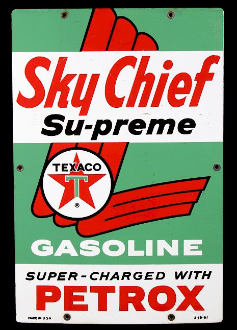 Appraisal: Texaco Sky Chief Supreme Gas Advertising Sign Featured in this