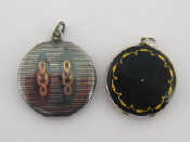 Appraisal: A mid th century silver and enamel locket with deep