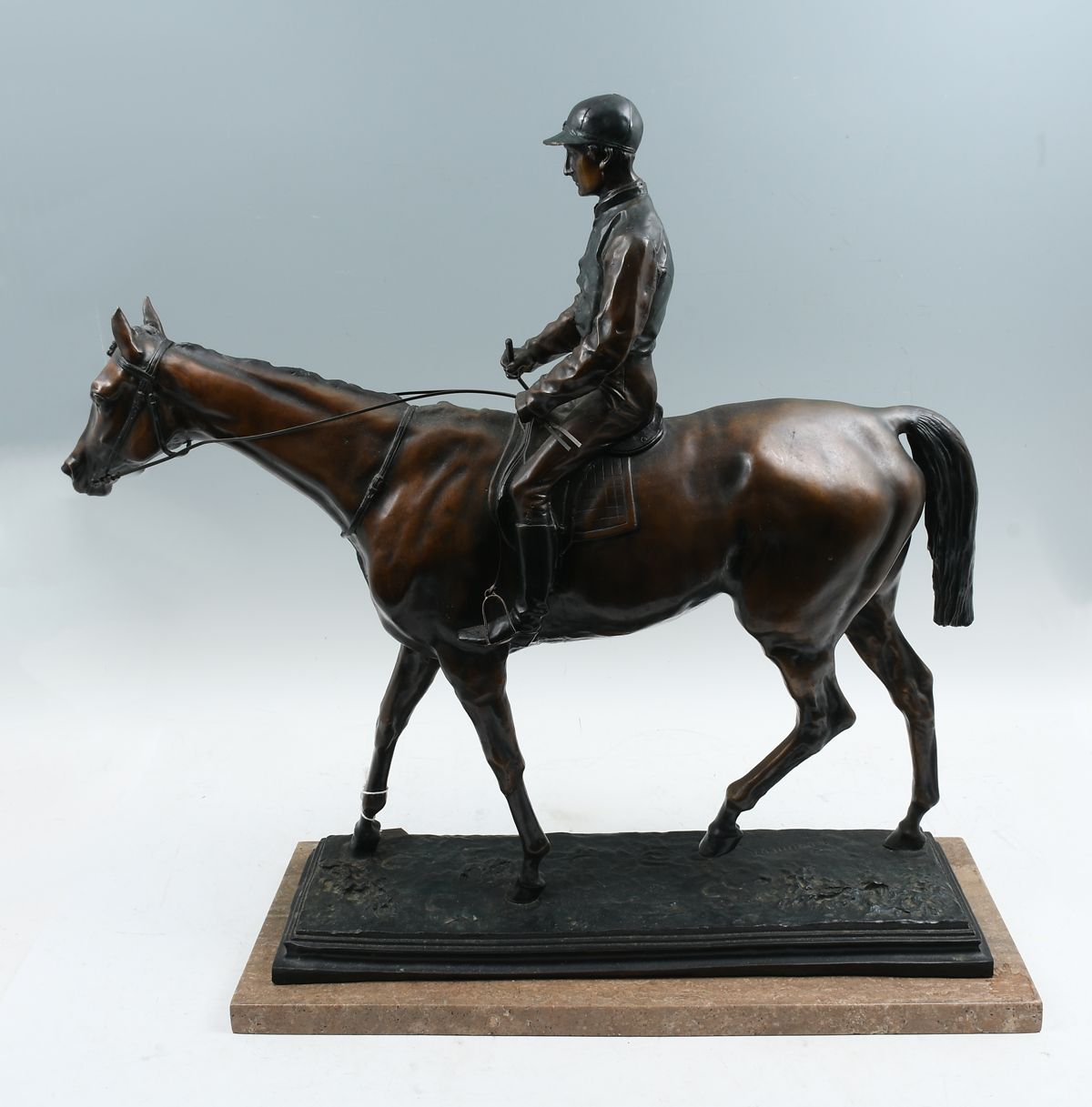 Appraisal: RACEHORSE AND JOCKEY SCULPTURE AFTER ROSA BONHEUR '' in height