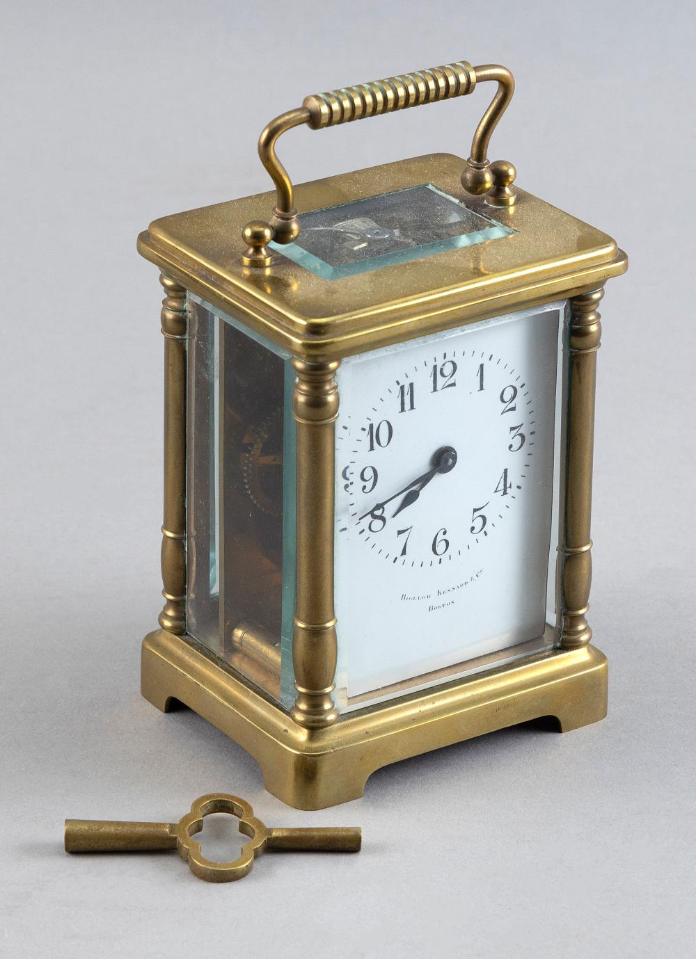 Appraisal: FRENCH BRASS CASE CARRIAGE CLOCK LATE TH EARLY TH CENTURY