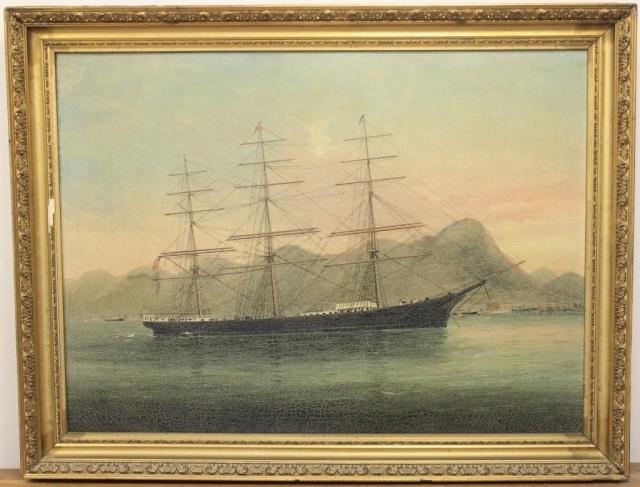 Appraisal: CHINESE EXPORT PAINTING TH C DEPICTING THESHIP MANUEL LLAGUNO WHICH