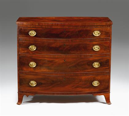 Appraisal: Federal figured mahogany bowfront chest of drawers late th early