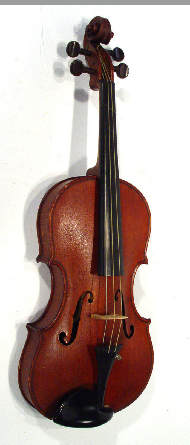 Appraisal: Old violin with ebonised fittings the frog impressed G E