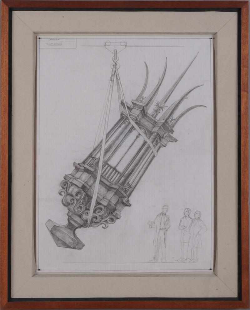 Appraisal: JULIAN LAVERDIERE AMERICAN b ''LANTERN SHUTTLECOCK'' Graphite on paper unsigned