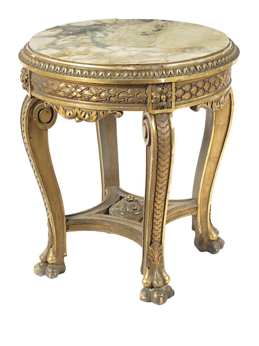 Appraisal: An Italian carved giltwood gueridon