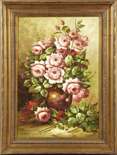 Appraisal: Helen S Frank American - Red Rose Bouquet in a