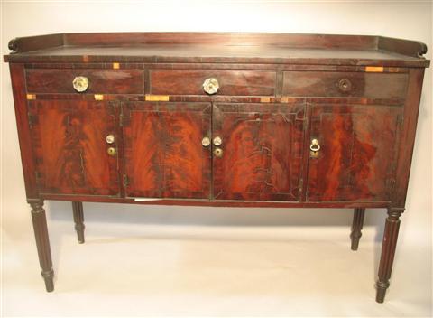 Appraisal: LATE FEDERAL BALTIMORE MAHOGANY SIDEBOARD circa the rectangular top with