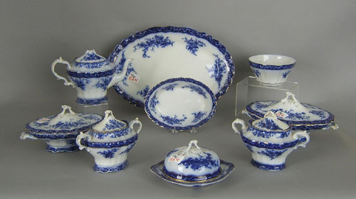 Appraisal: Group of flow blue in the Touraine pattern pcs