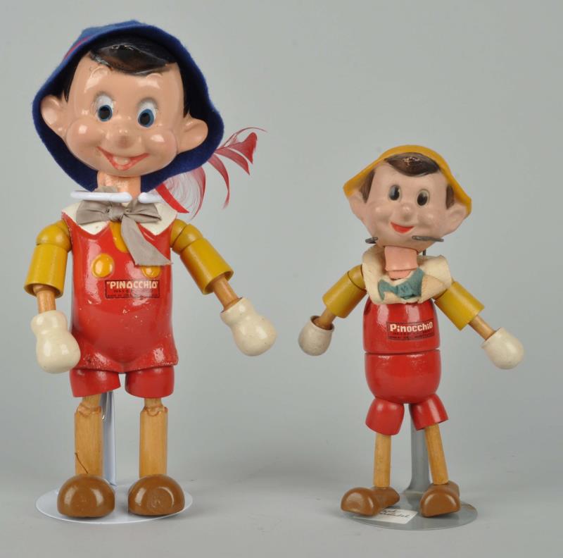 Appraisal: Lot Of Ideal Pinocchio Figures Both have original decals on