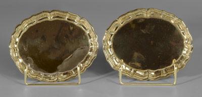 Appraisal: Pair small cast brass trays scalloped borders English or Dutch