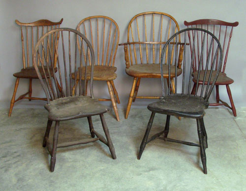 Appraisal: Six Pennsylvania windsor chairs late th c early th c