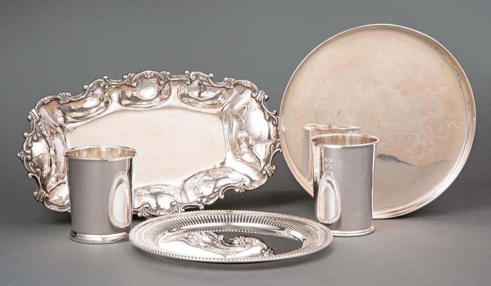 Appraisal: Group of Sterling Silver Tableware incl circular tray mark rubbed