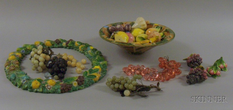 Appraisal: Italian Faience Fruit Bowl a Della Robbia Style Wreath and