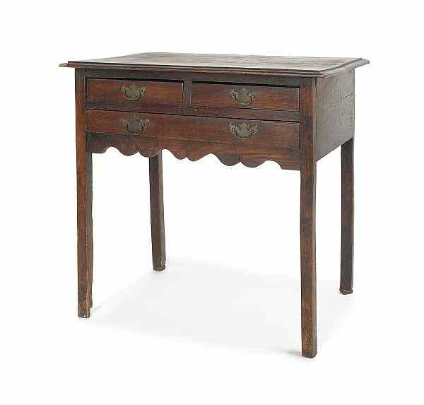 Appraisal: George III oak dressing table ca h w