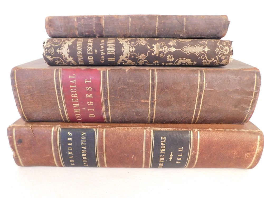 Appraisal: ANTIQUE NAUTICAL BOOKS assorted antique hardcover books including Commercial Digest