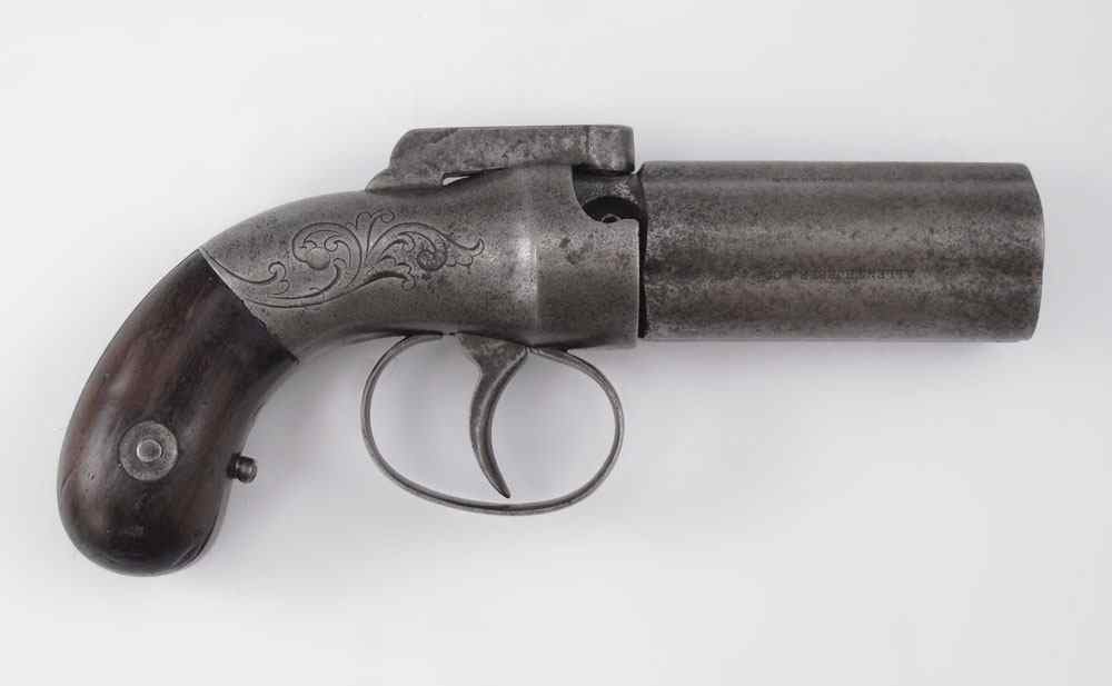 Appraisal: ALLEN THURBER RD MODEL PEPPERBOX PISTOL shot rotating '' barrel