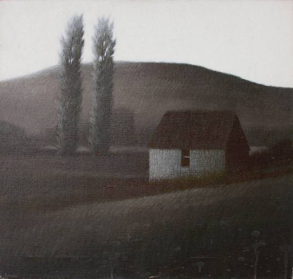 Appraisal: Robert Kipniss American born Untitled Landscape with Barn signed 'Kipniss'