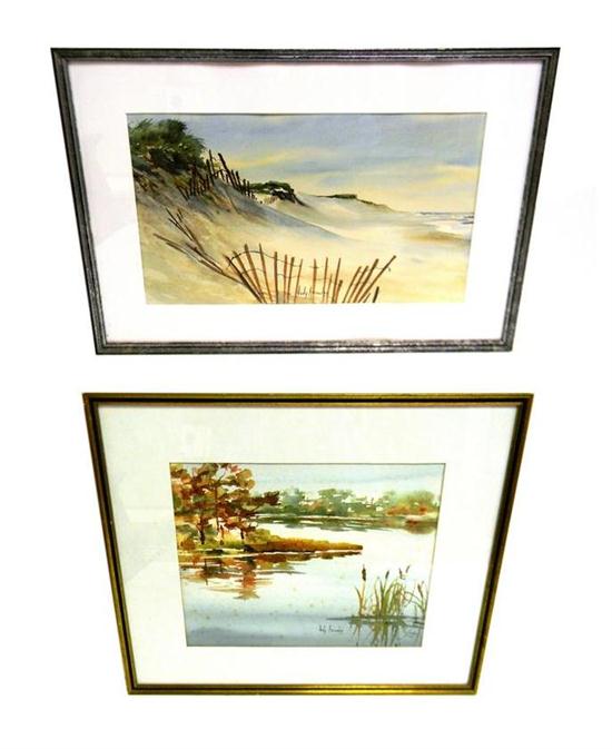 Appraisal: Two watercolors by Judy Knowles American st C first a