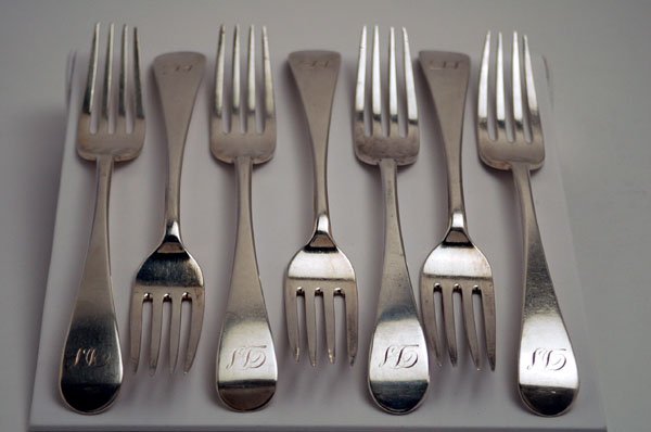 Appraisal: Set of seven sterling forks hallmarked for Alexander Henderson Edinburgh