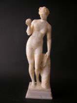 Appraisal: Signed Alabaster Nude This nude sculpted out of alabaster appears