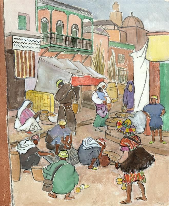 Appraisal: Anna Katherine Skeele - North African Town Scene Anna Katherine