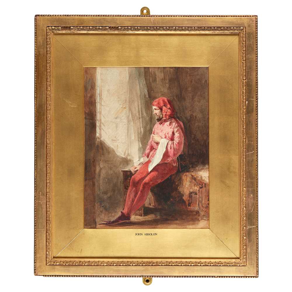 Appraisal: JOHN ABSOLON BRITISH - RED COSTUMED MALE FIGURE Signed John