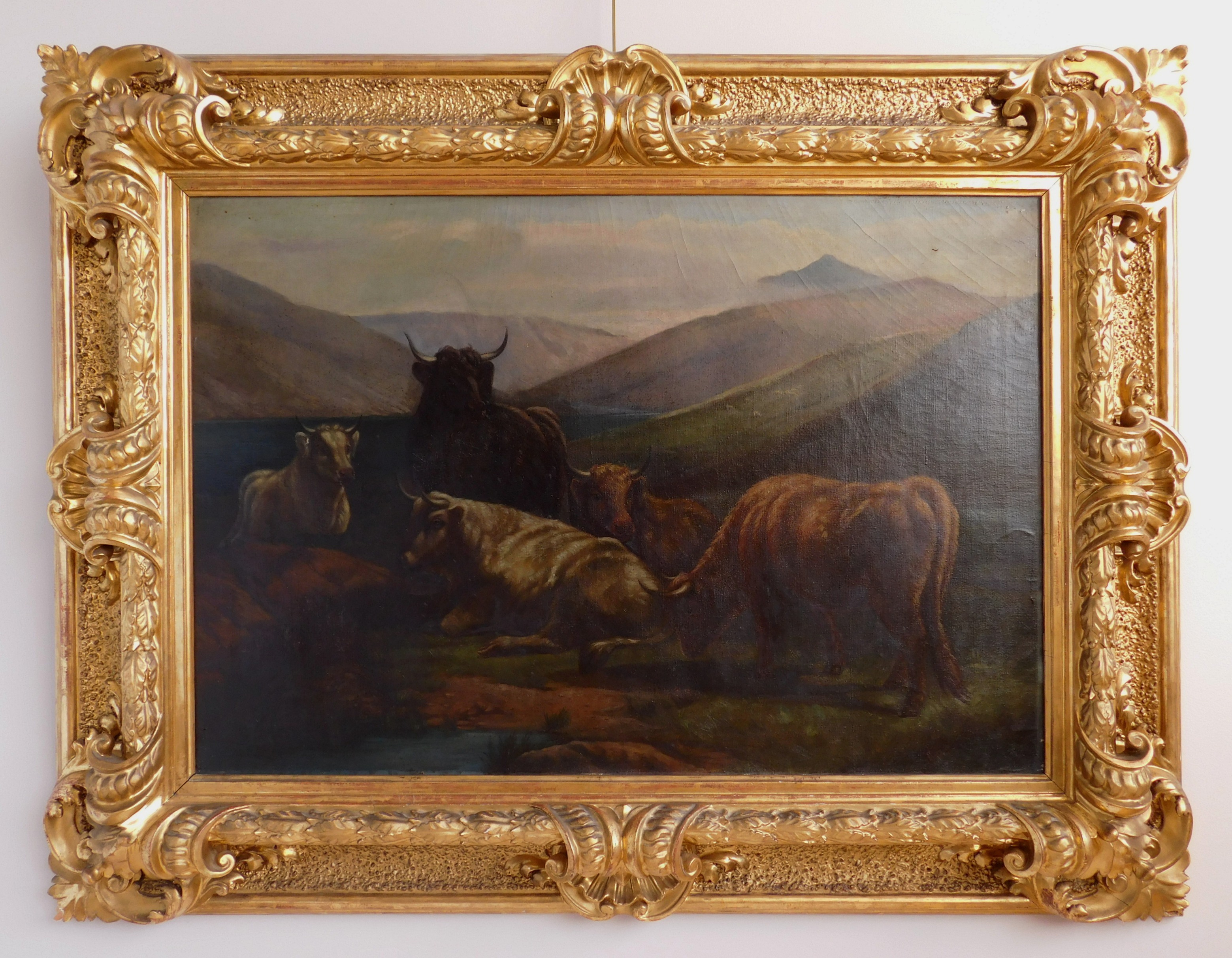 Appraisal: Late th c British School Highland Cattle- oil on canvas