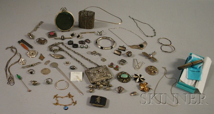 Appraisal: Large Group of Mostly Sterling Silver Jewelry including a boxed