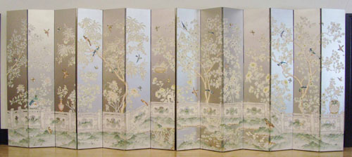 Appraisal: Japanese fourteen panel folding screen h w