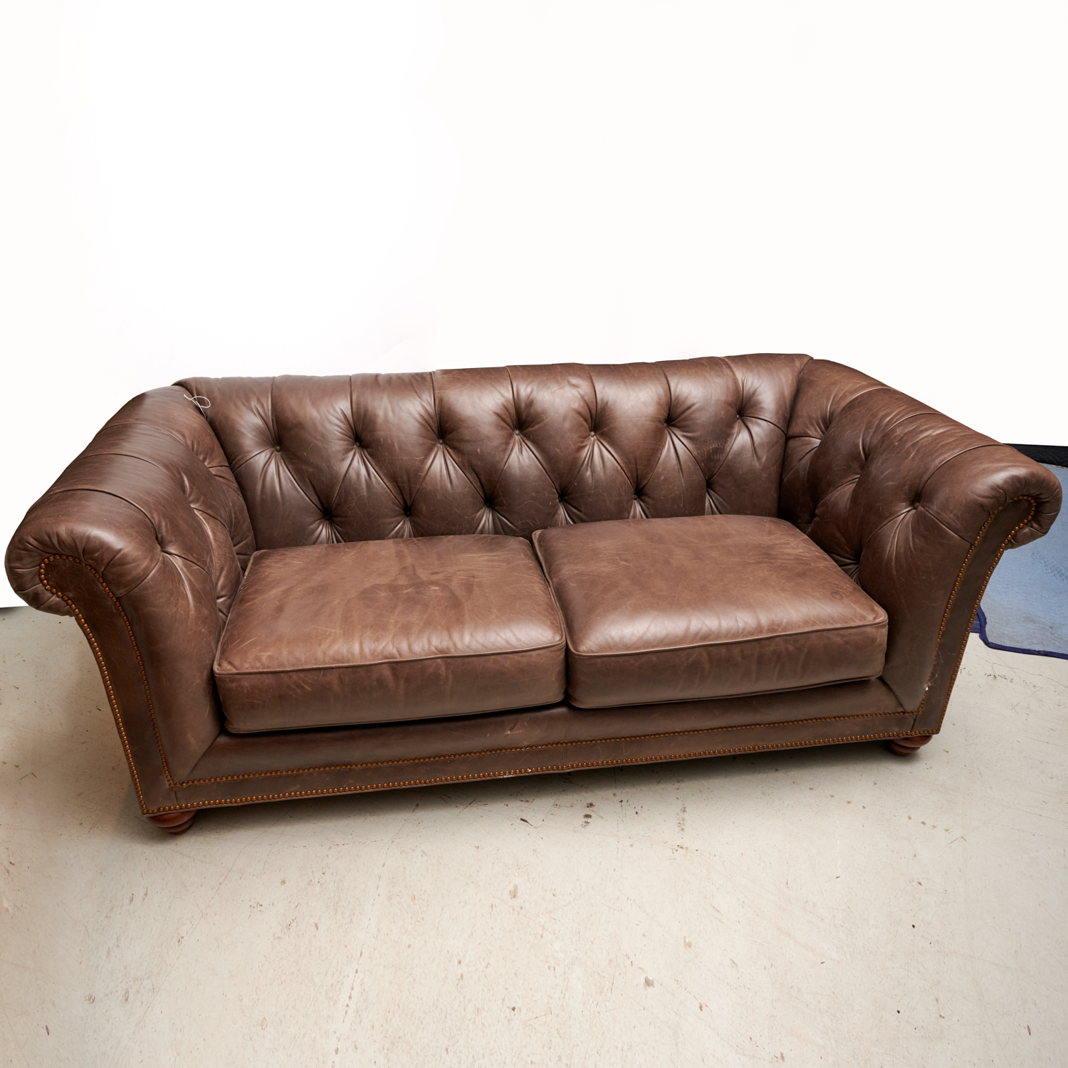 Appraisal: CHESTERFIELD STYLE LEATHER SOFA BY PEARSON th st c tufted