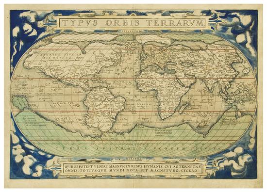 Appraisal: ORTELIUS Abraham - Typus Orbis Terrarum Antwerp c or later