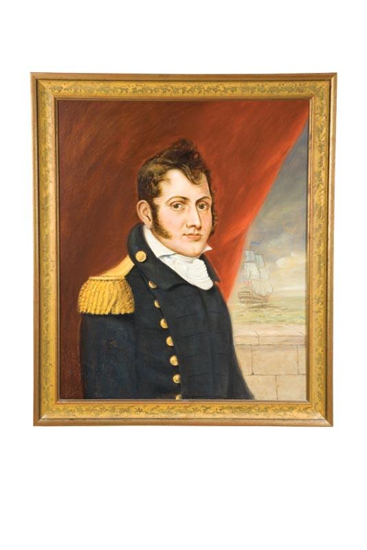 Appraisal: PORTRAIT OF OLIVER HAZARD PERRY AMERICAN SCHOOL ND HALF- TH