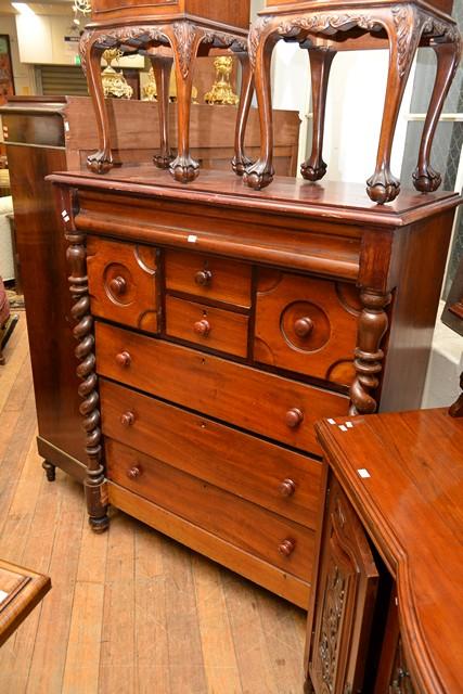 Appraisal: A VICTORIAN CEDAR CHEST OF DRAWERS A VICTORIAN CEDAR CHEST