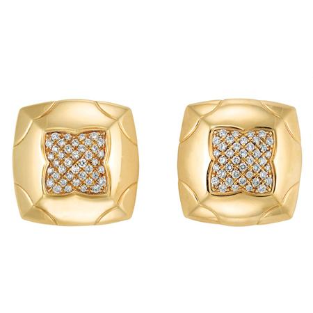 Appraisal: Pair of Gold and Diamond Earclips Bulgari Estimate -