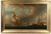 Appraisal: OOC - Maritime Scene with English Warship Entering Port by