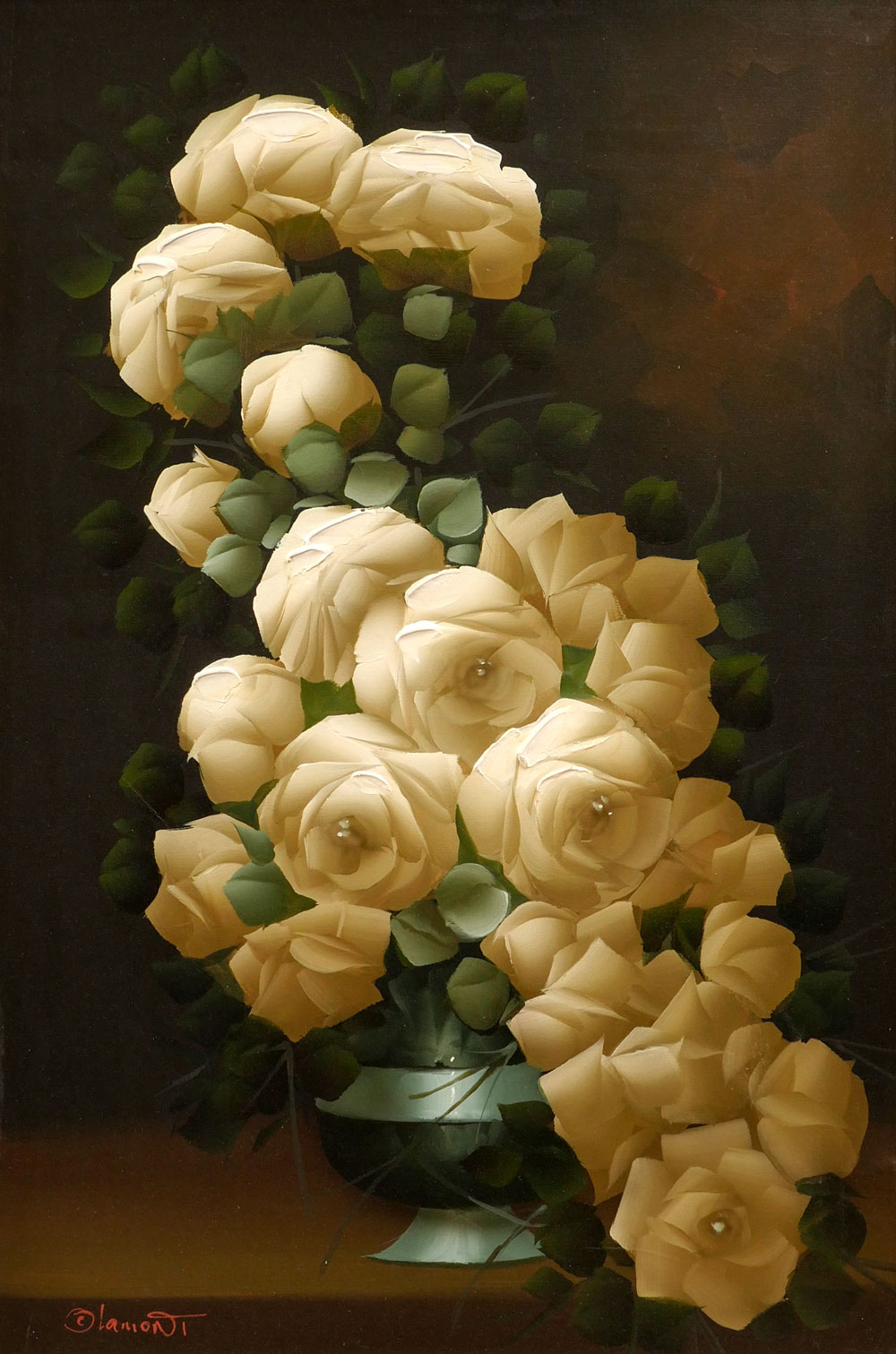 Appraisal: COELHO Luiz Carlos Spanish - Still Life of Roses Oil