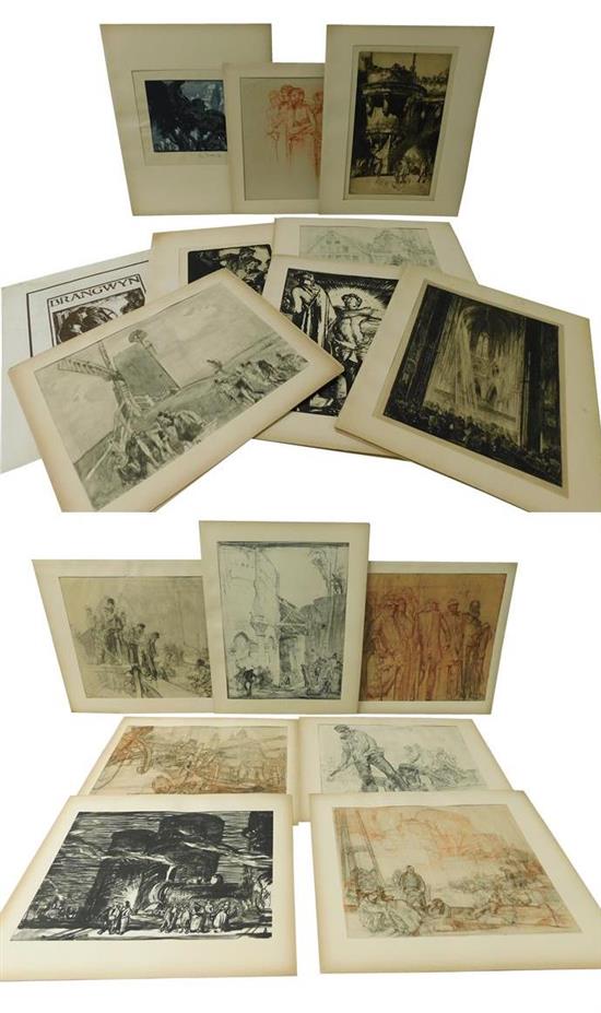 Appraisal: Sir Frank Brangwyn British - Zwanzig Graphische Arbeiten portfolio containing