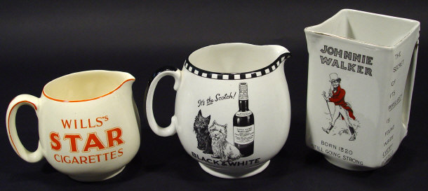 Appraisal: Three brewery advertising jugs - a Shelley Black and White