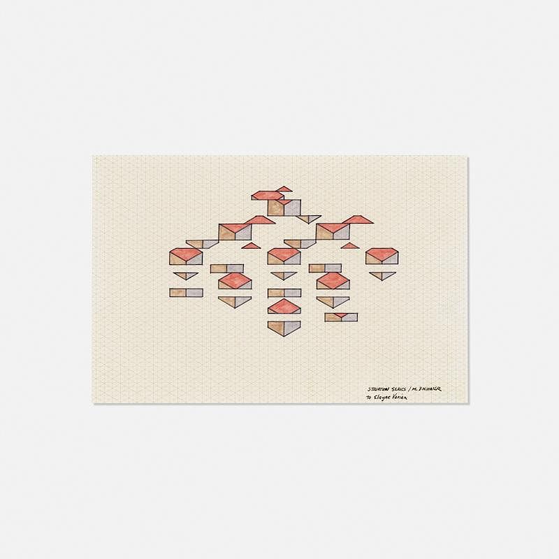 Appraisal: Mel Bochner Striation Series Mel Bochner Striation Series watercolor and