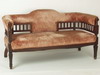 Appraisal: SETTEE - Victorian solid cherry settee circa covered in brocade