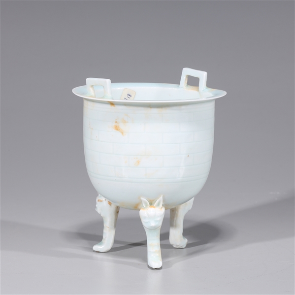 Appraisal: Chinese porcelain bronze form ding some wear with minor losses