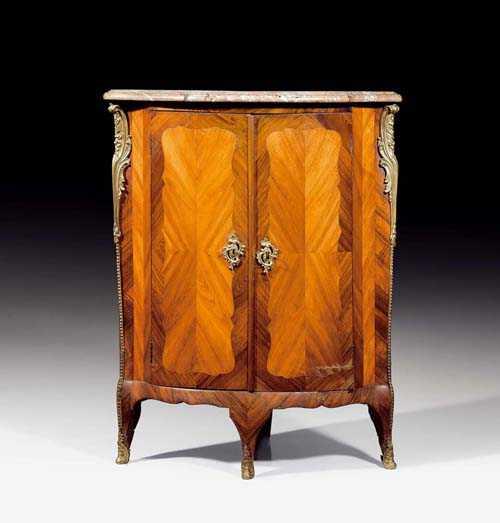 Appraisal: ENCOIGNURE Louis XV with inventory stamp IRF Paris circa Tulipwood