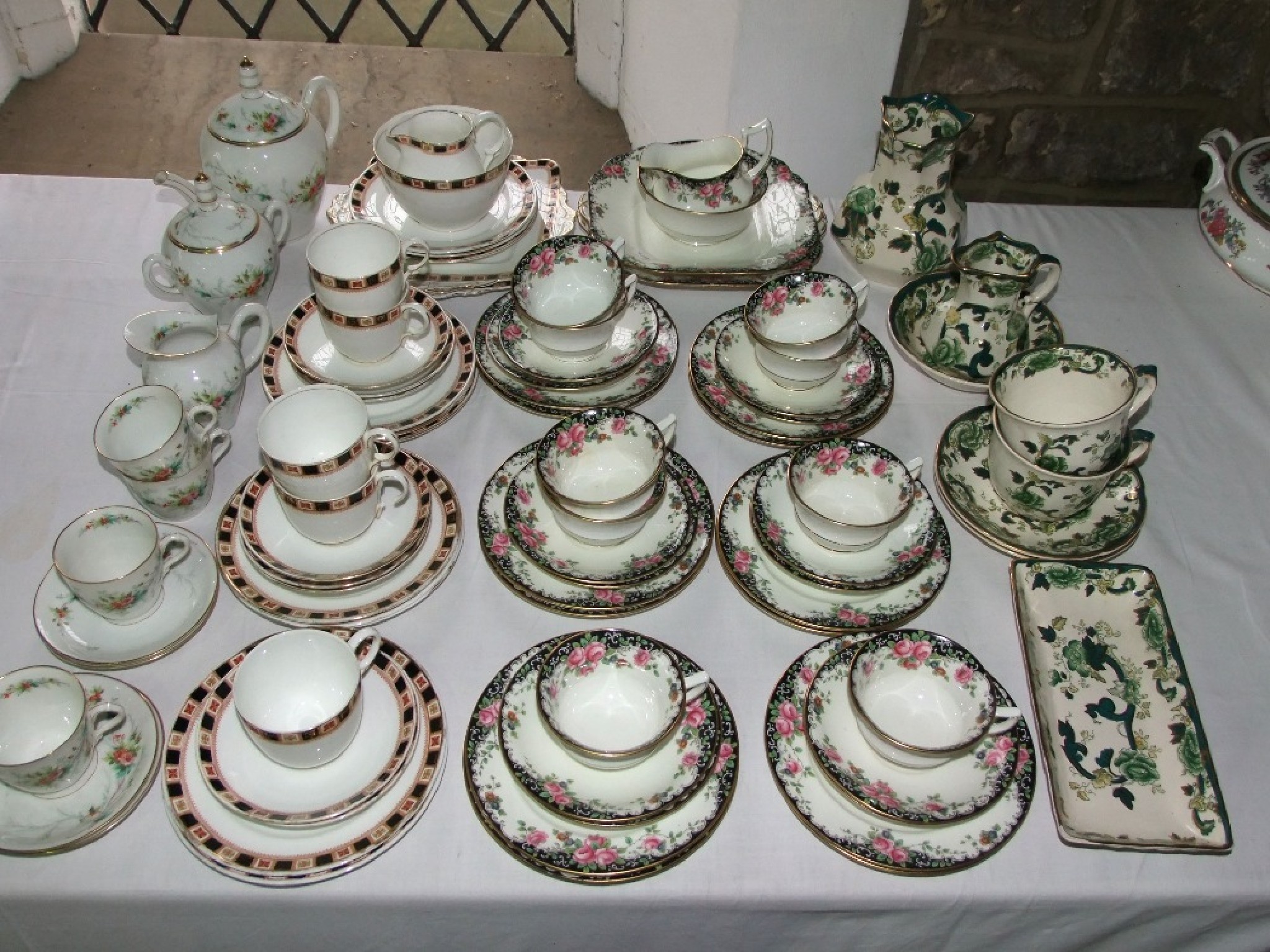 Appraisal: A collection of Masons Ironstone Green Chartreuse pattern wares comprising